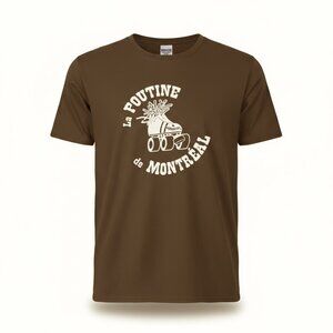 VINTAGE - Roller derby Montreal La Poutine brown t-shirt - Men small